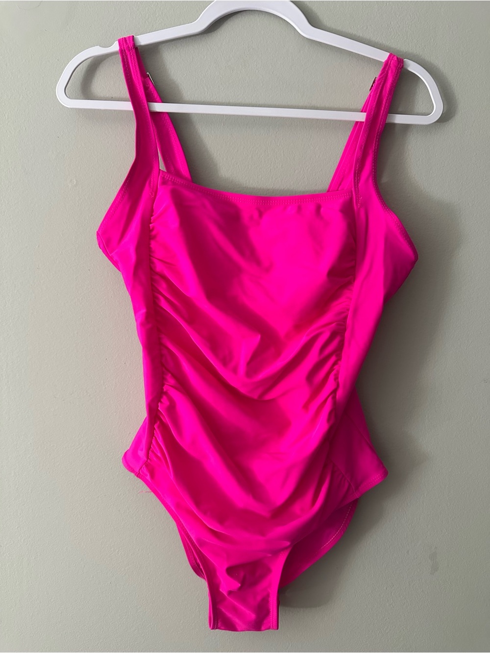 Classic Ruched Hot Pink One-Piece Swimsuit